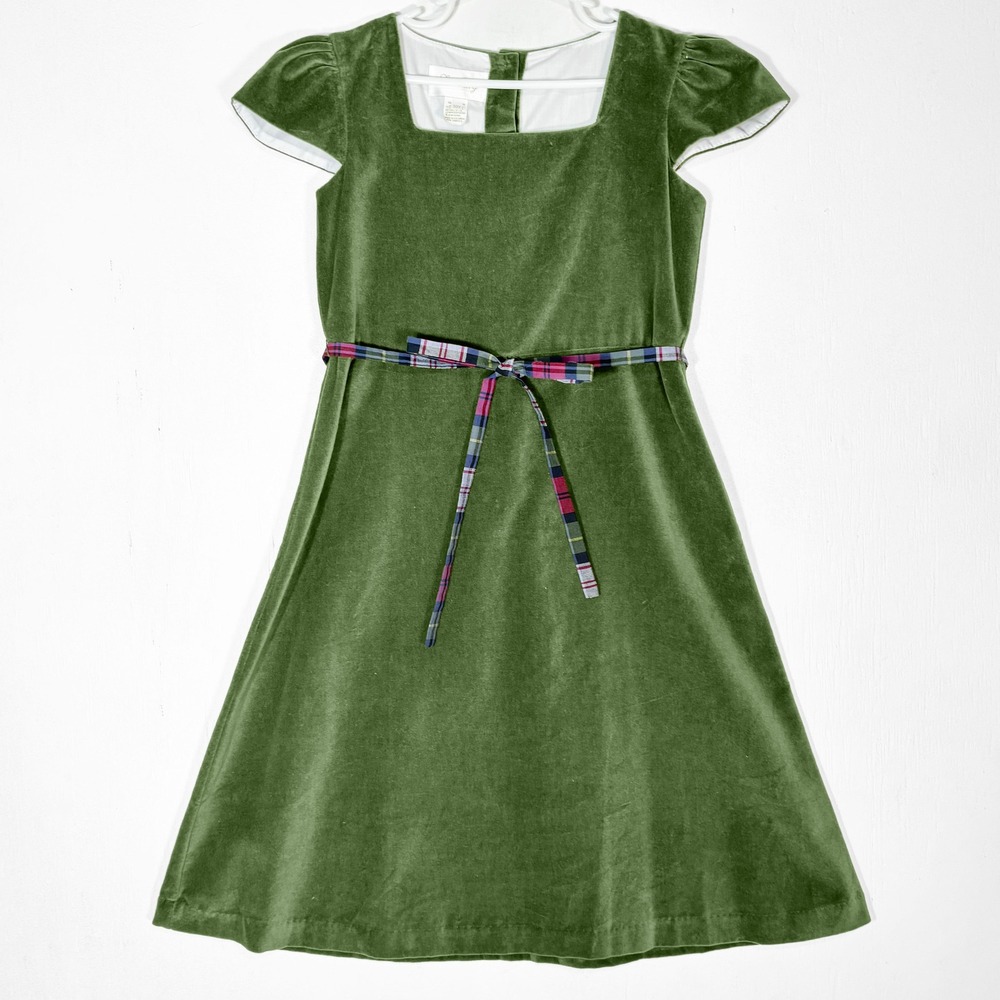 Vintage‎ Strasburg Classic Green Velvet Plaid Bow Dress 10 Holiday Christmas